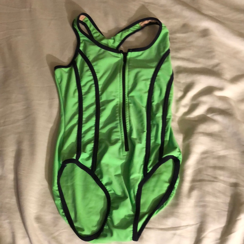 Lime green one piece swimsuit